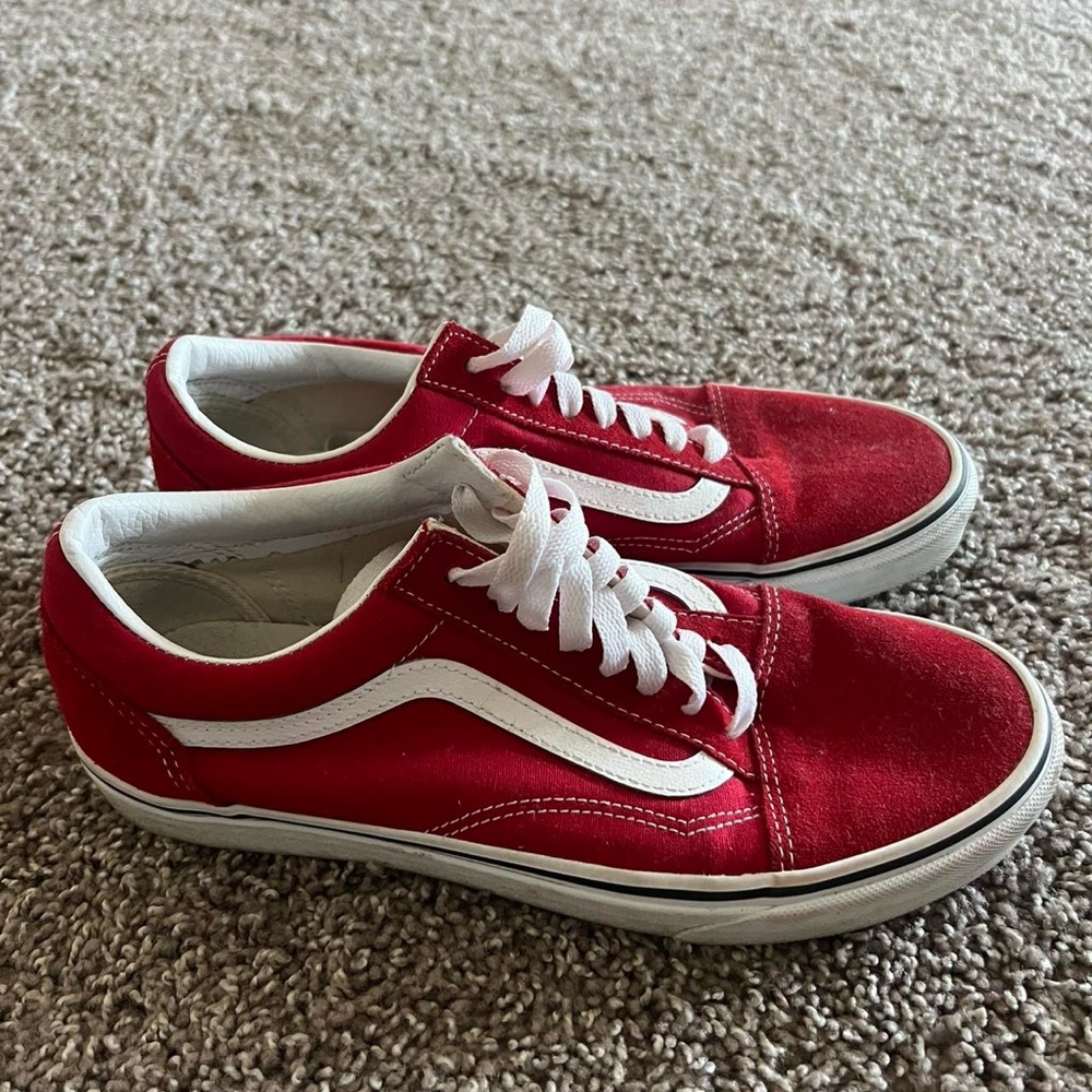 Vans Red and White Sneakers